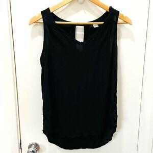 Old Navy Womens Lightweight Size S Black Semi Sheer Tank Top Keyhole Back Casual